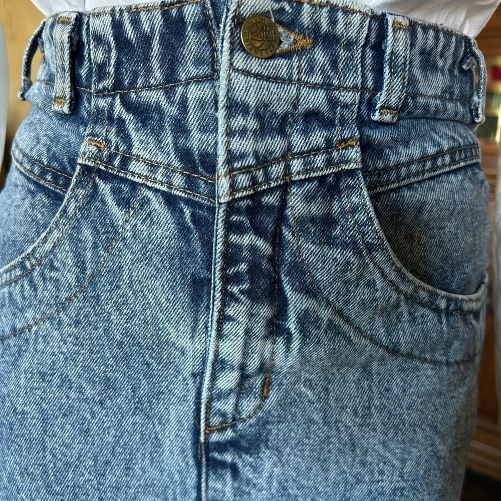Vintage 80s Whipp Denim Midi Skirt 3 - Picture 8 of 14